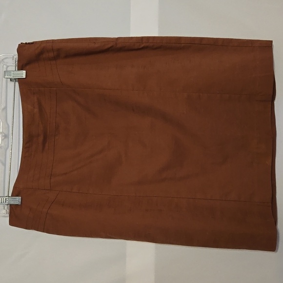 Mini Skirt, The Limited,Sz 10, Fully Lined, Fitted, Brown, Top Stitched, Slit - Picture 1 of 13